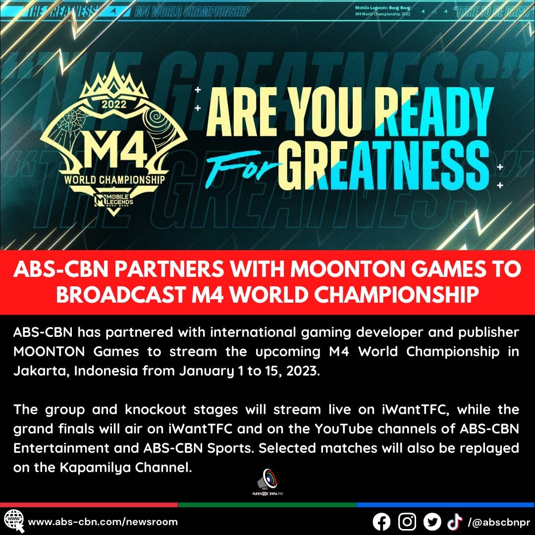 Moonton Games Taps ABS-CBN As M4 World Championship Broadcast Partner